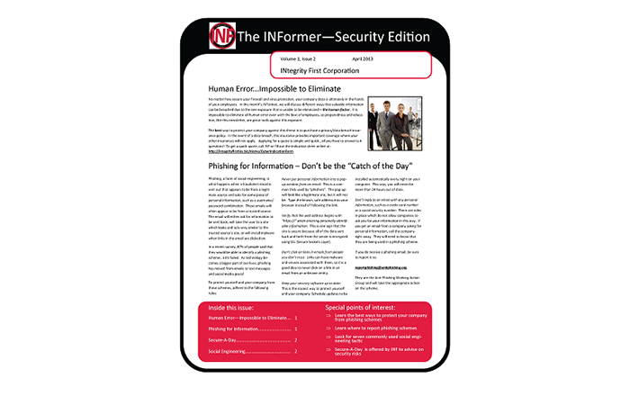 Volume 1 Issue 2 of the Security INFormer Newsletter