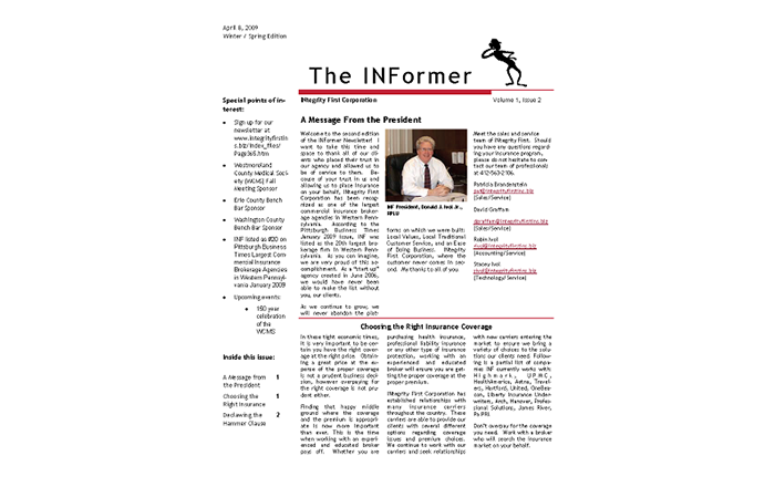Volume 1 Issue 2 of the INFormer Newsletter